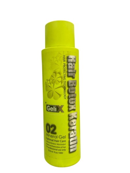 GeliX Hair Botox Keratin – Mineral Gel (02) بحجم 1000 مل، مخصص للعناية الاحترافية بالشعر